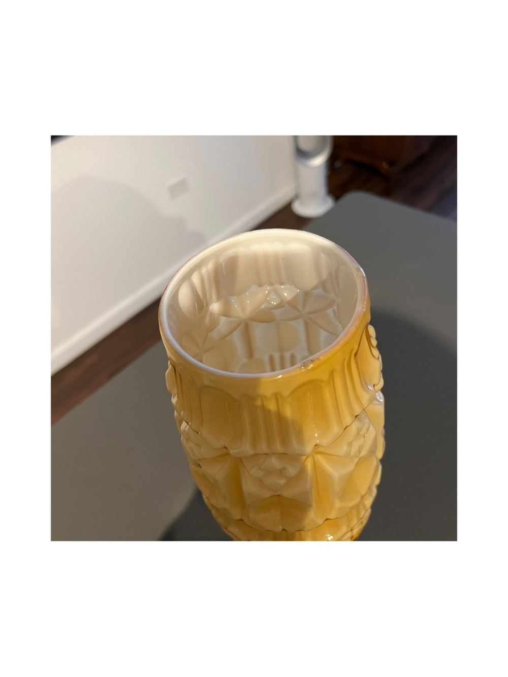 Italian Empoli Cased Glass Vintage 'Tiki' Vase - Picture 5 of 8